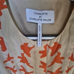 Charlotte by Charlotte Taylor Orange Bird Print Maxi Dress Size 2